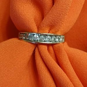 14k channel set diamond ring size 8
